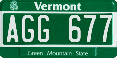 VT license plate AGG677