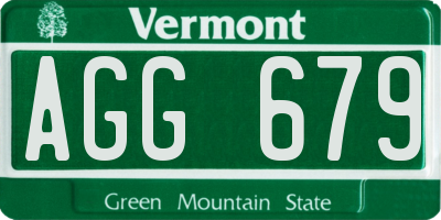 VT license plate AGG679