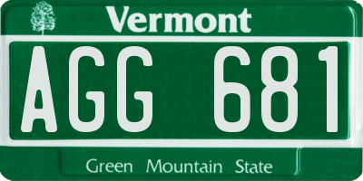 VT license plate AGG681