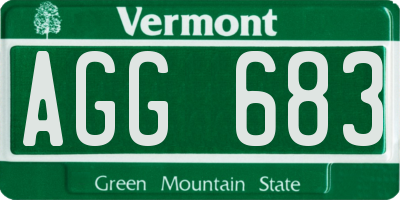 VT license plate AGG683