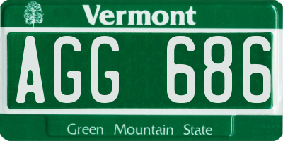 VT license plate AGG686