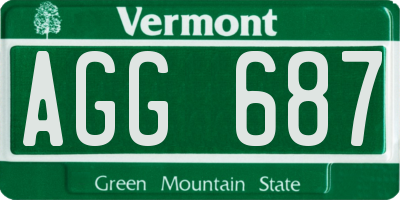 VT license plate AGG687