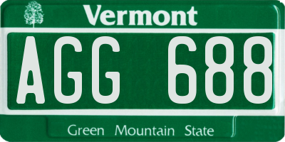 VT license plate AGG688