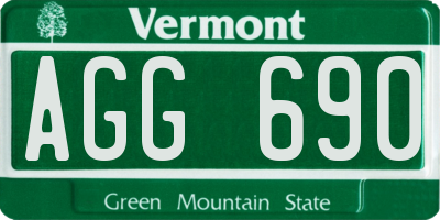 VT license plate AGG690