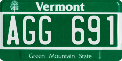 VT license plate AGG691