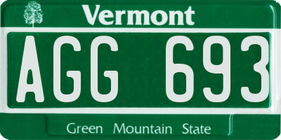 VT license plate AGG693