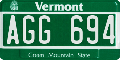 VT license plate AGG694