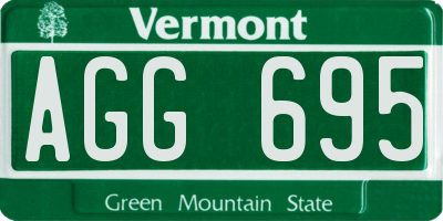 VT license plate AGG695