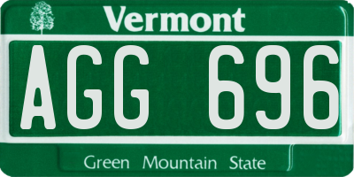 VT license plate AGG696