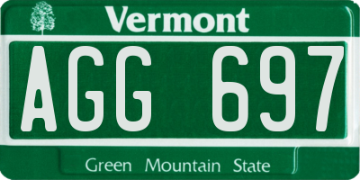 VT license plate AGG697