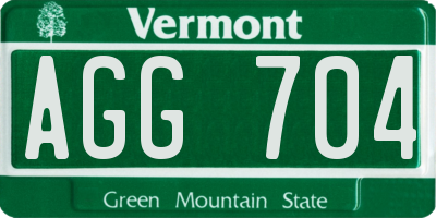 VT license plate AGG704