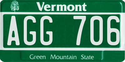 VT license plate AGG706