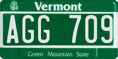 VT license plate AGG709