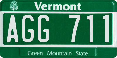 VT license plate AGG711