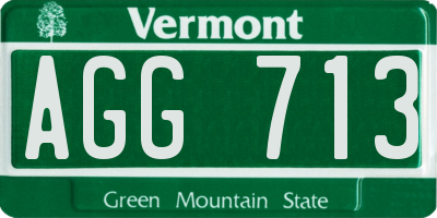 VT license plate AGG713