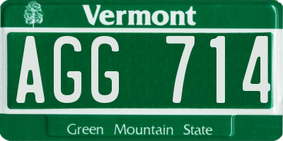 VT license plate AGG714