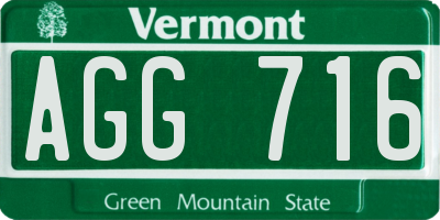 VT license plate AGG716