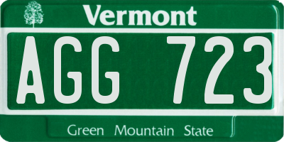 VT license plate AGG723