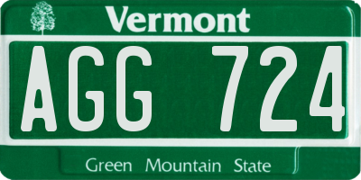 VT license plate AGG724