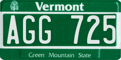 VT license plate AGG725