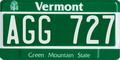 VT license plate AGG727