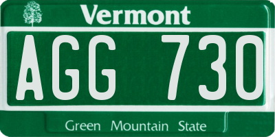 VT license plate AGG730