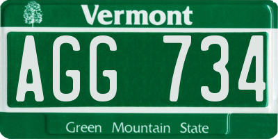 VT license plate AGG734
