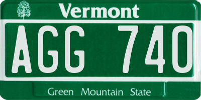 VT license plate AGG740