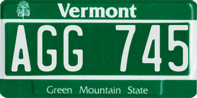 VT license plate AGG745