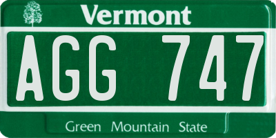 VT license plate AGG747