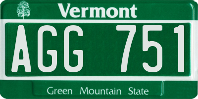 VT license plate AGG751