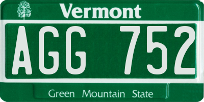 VT license plate AGG752