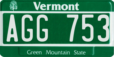 VT license plate AGG753