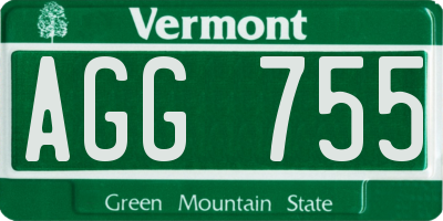 VT license plate AGG755