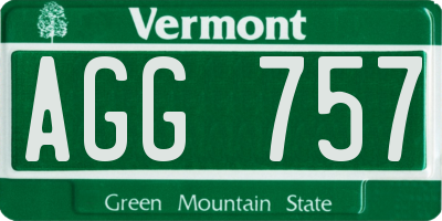 VT license plate AGG757