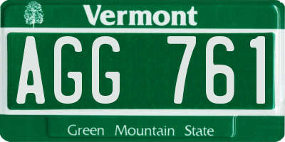 VT license plate AGG761