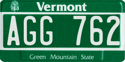 VT license plate AGG762
