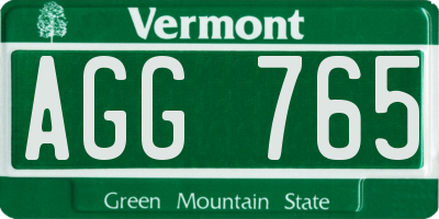 VT license plate AGG765