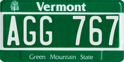 VT license plate AGG767