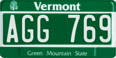 VT license plate AGG769