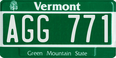 VT license plate AGG771