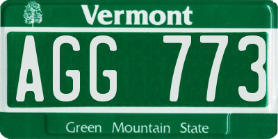 VT license plate AGG773