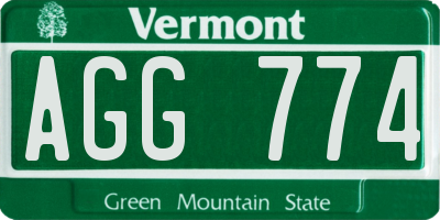 VT license plate AGG774