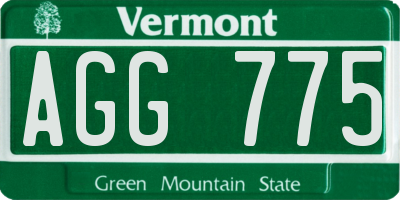 VT license plate AGG775