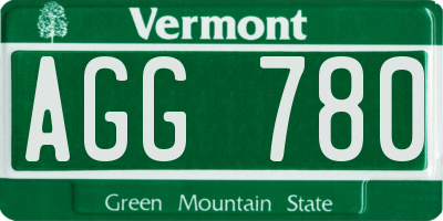 VT license plate AGG780