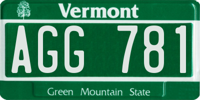 VT license plate AGG781