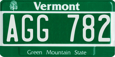 VT license plate AGG782