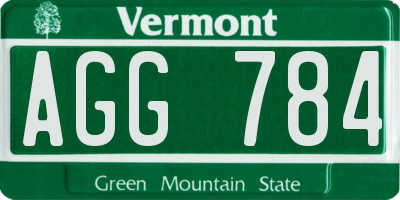 VT license plate AGG784