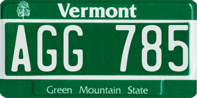 VT license plate AGG785