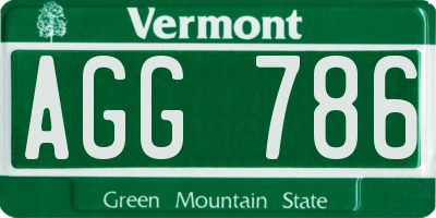 VT license plate AGG786